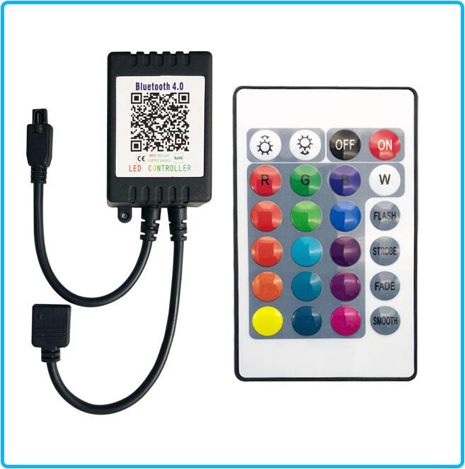 Led RGB Controller 24 Keys LED IR Bluetooth Controller 24 key RGB Controller For LED Strip SMD 5050/3528 LED Remote: black