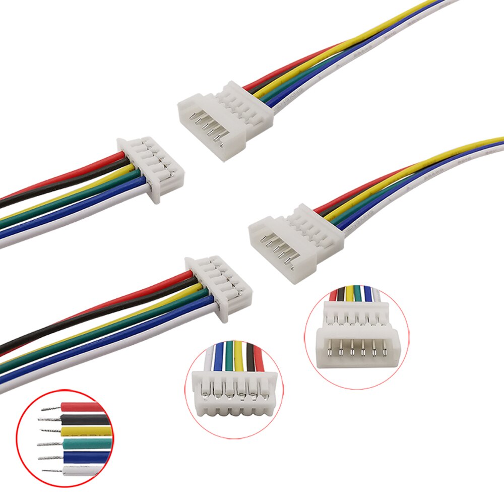 Micro JST 1.25mm Pitch Male Female Wire Connector 1.25mm 2P 3P 4P 5P 6Pin JST Plug Jack Terminal Cable Connectors Length 15CM