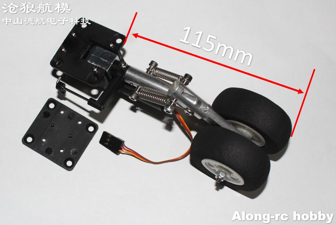 Rc-fly del 105mm -165mm næse, indtrækkeligt dobbeltfjeder, knælende landingsstel, eva-hjul til 3-5kg fly, gør-det-selv-modeller: Orange