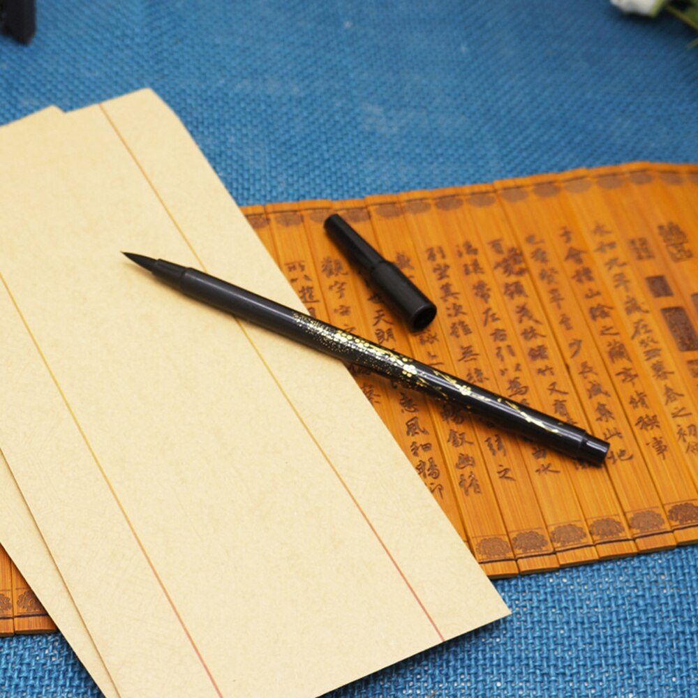 Soft Single Tip Calligraphy Brush Pen Art Marker for Chinese Calligraphy Standard Script Kanji Characters (Random Style)