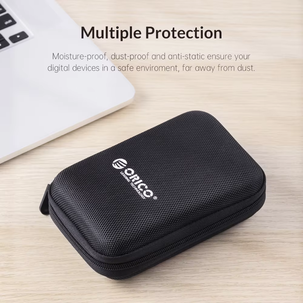 ORICO 2,5 Zoll HDD Box Schutzpaket Tragbare Festplattentasche für externe tragbare Festplattenbox Aufbewahrungstasche Blau/Rot/Schwarz