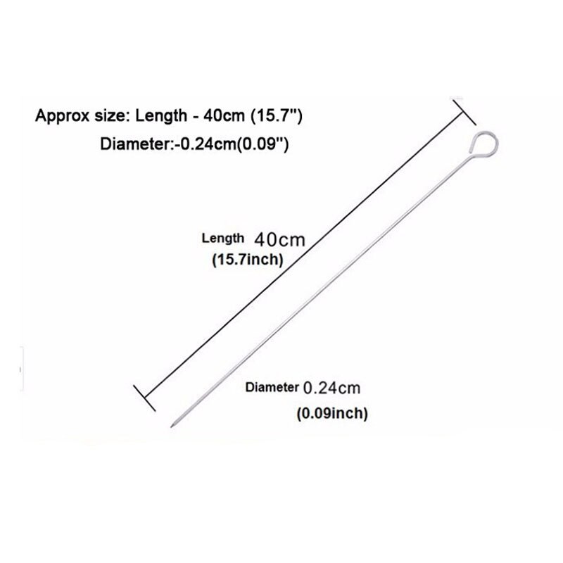 Gorący sprzedawanie szaszłyki grillowe 6 sztuk 15.7 cal Kabob igły metalowe grill kije grill pieczeń igły metalowe żelazne patyczki robić szaszłyków KC5005