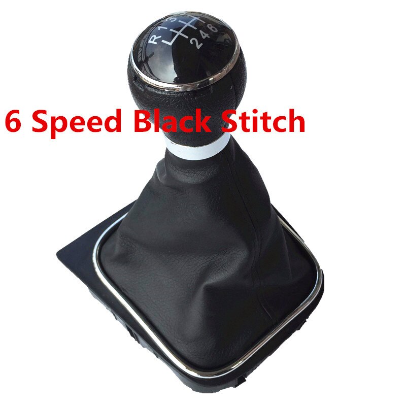 For Volkswagen VW Golf 5 V MK5 MK6 Jetta R32 2004 Car-Stying 5/6 Speed Stick Gear Shift Knob With Leather Boot Collar Case: B0087