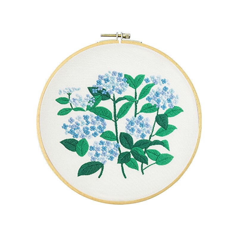 Red Bud Flowers Embroidery Kit DIY Needlework Houseplant Pattern Needlecraft for Beginner Cross Stitch Artcraft(Without Hoop): J