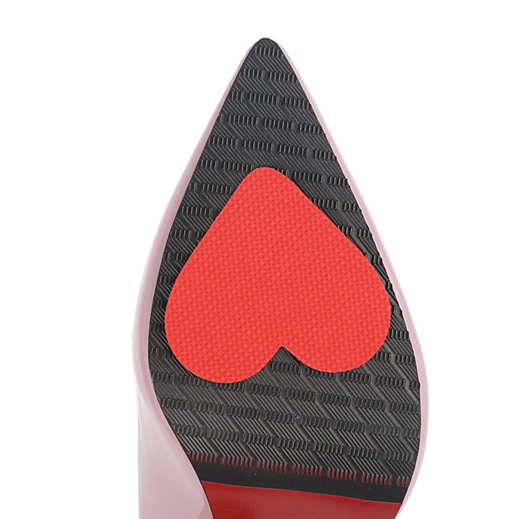 Protectores de suela de zapato antideslizantes para mujer, almohadillas de agarre a prueba de deslizamiento, corazón rojo, 6 pares