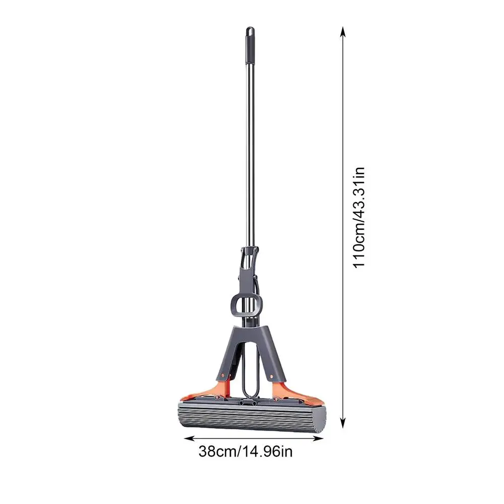 Vloerrolmop PVA-spons Vloerknijpmop voor het reinigen Efficiënte reiniging Absorberende sponsmop voor hardhouten tegels Marmer: Chocolade