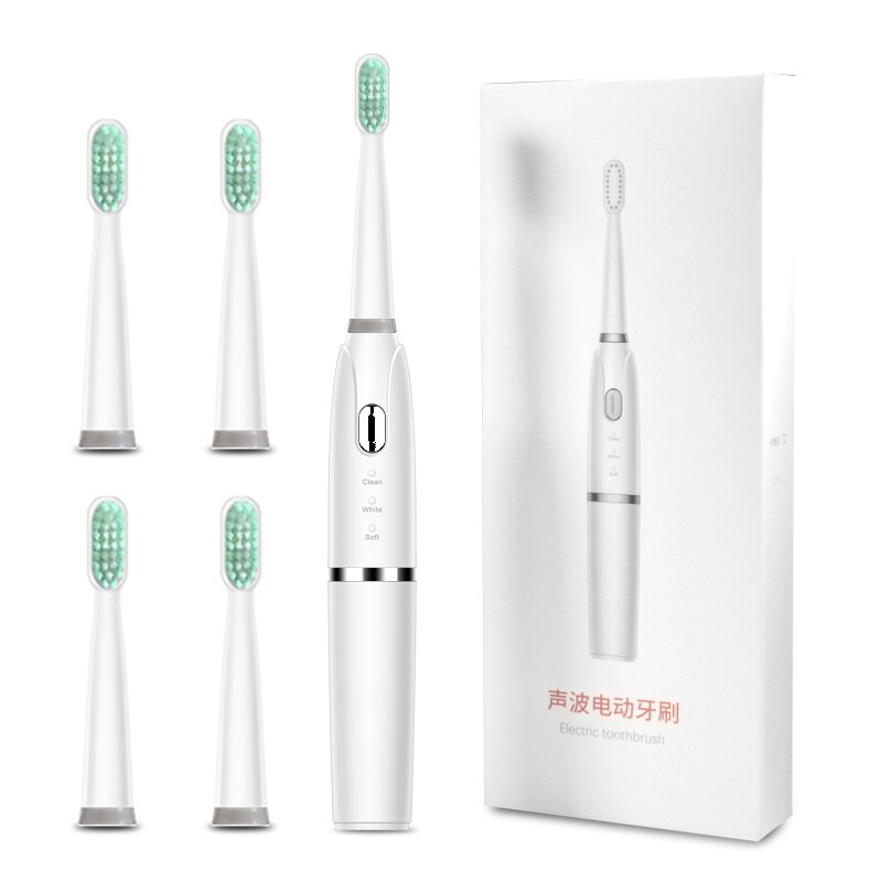 Electric Toothbrush Tooth brush adult Waterproof Ultrasonic automatic Toothbrush Face Cleaning Machine: 4 Heads and brush