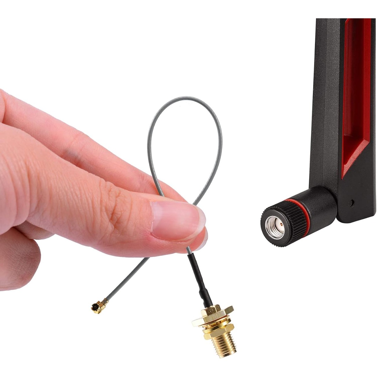 2.4GHz 5GHz 5.8GHz Dual Band Wifi Antenna + 15CM I-P-E-X-1 to RP-SMA for Mini PCIe Card Wireless Routers, PC Desktop, Repeater