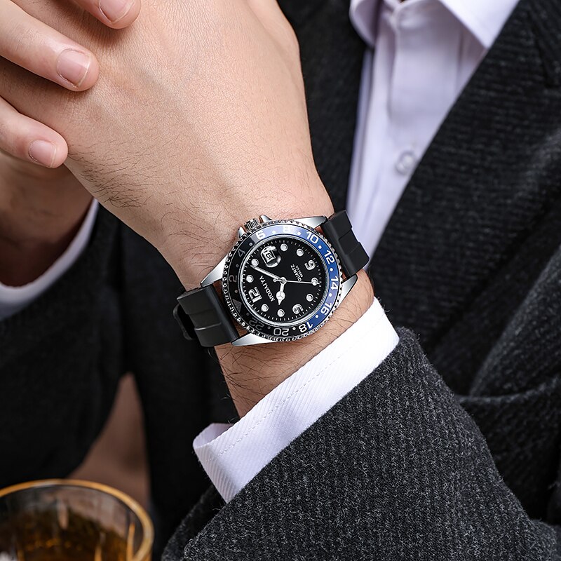 Quartz ure herre luksusmærke armbåndsur i rustfrit stål 시계 relogio masculino de luxo montre homme
