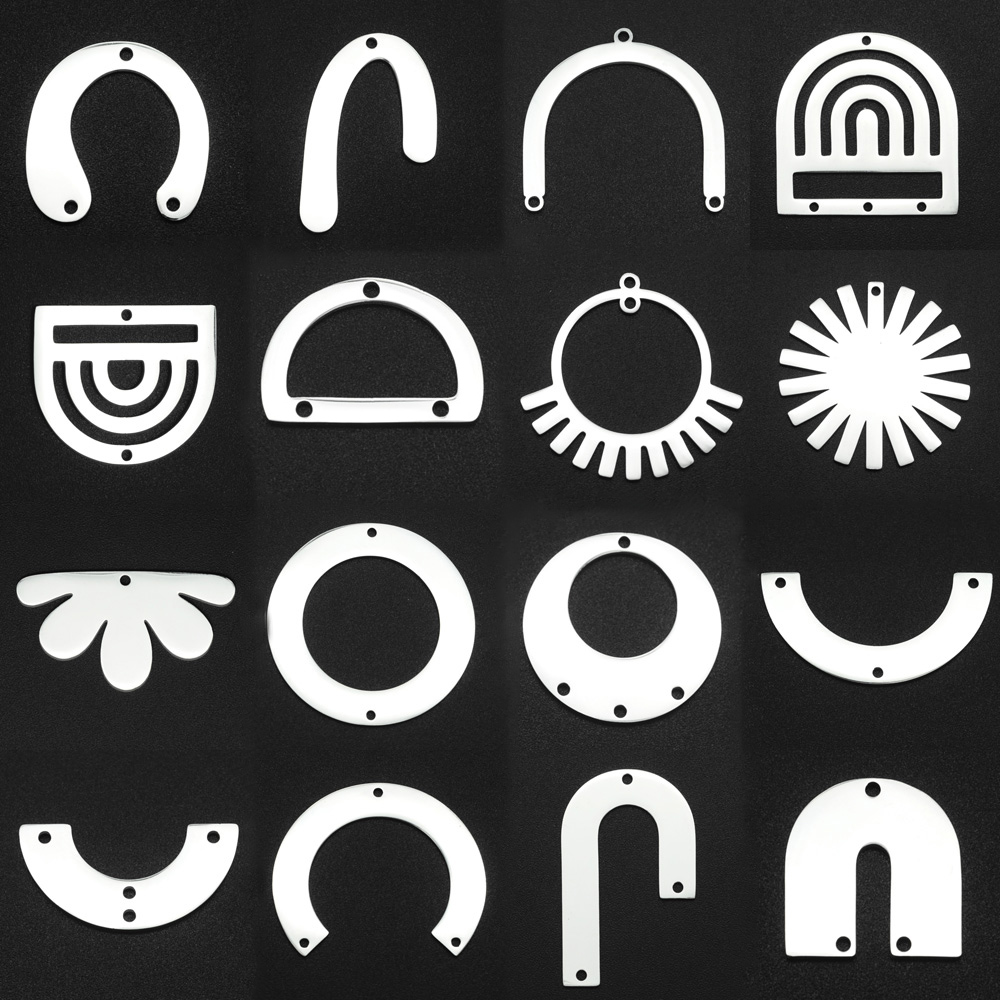 5 pz/lotto 316 in Acciaio Inox Geometrica Fiore suola FAI DA TE Orecchino Connettore di Fascino tutto'ingrosso OEM ordine Acettato Prezzo di Fabbrica