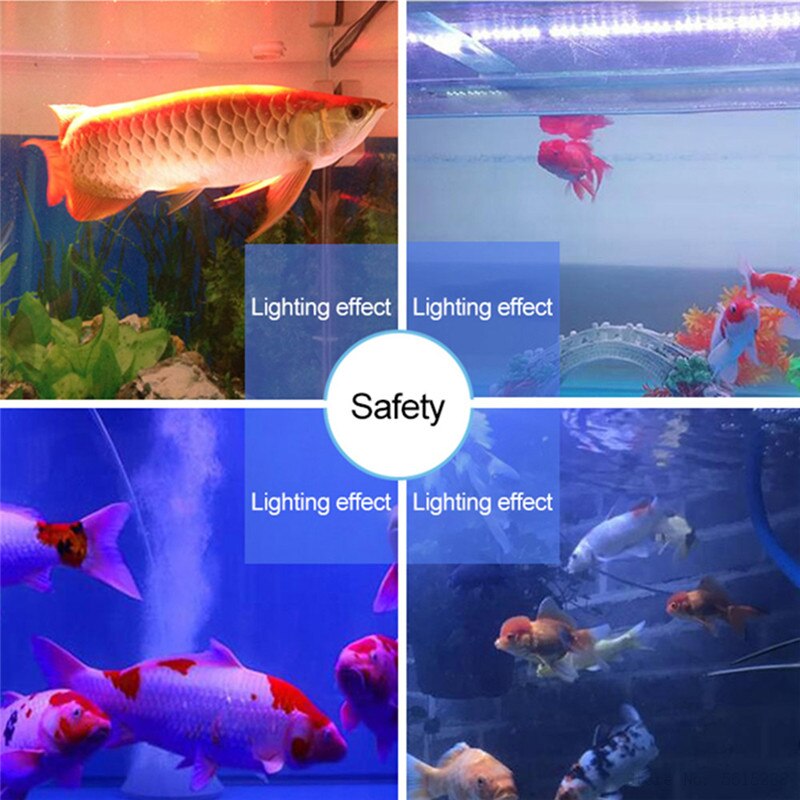 Barra de luz LED impermeable para acuario, luz subacuática de 19, 29 y 39cm, lámpara para acuario, decoración de acuarios, iluminación de 220V, enchufe europeo