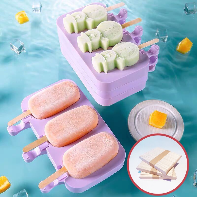 50/100pcs Ice Cream Popsicle Sticks Natural Wooden Sticks Ice Cream Spoon Hand Crafts Art Ice Cream Lolly Cake Tools