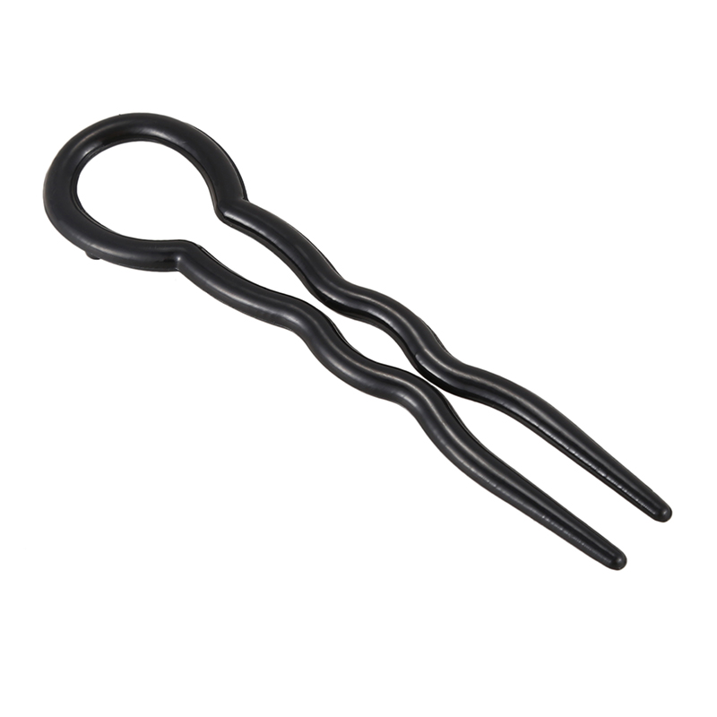 1 Set (3 Stuks) Ic Plastic U-vormige Haar Naald Haar Vlecht, Zwart