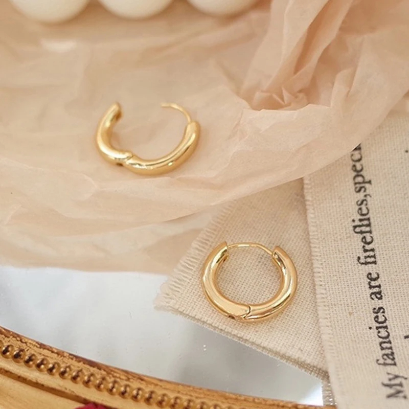 2pc Stainless Steel Small Hoop Earrings Punk Hip Hop Circle Round Huggie Hoop Earrings for Women Men Ear Ring Ear Bone Buckle