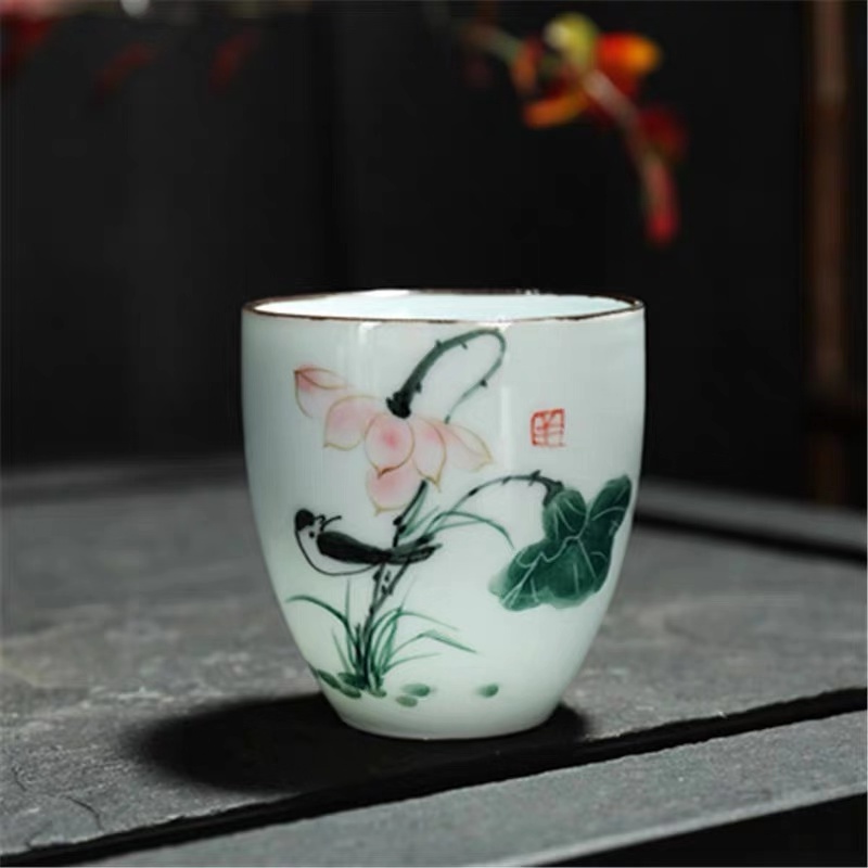 Keramische Traditionele Chinese Thee Kopjes Wit Porselein Thee Set Accessoires Kantoor Theekopjes Draagbare Retro Water Mok Drinkware: K