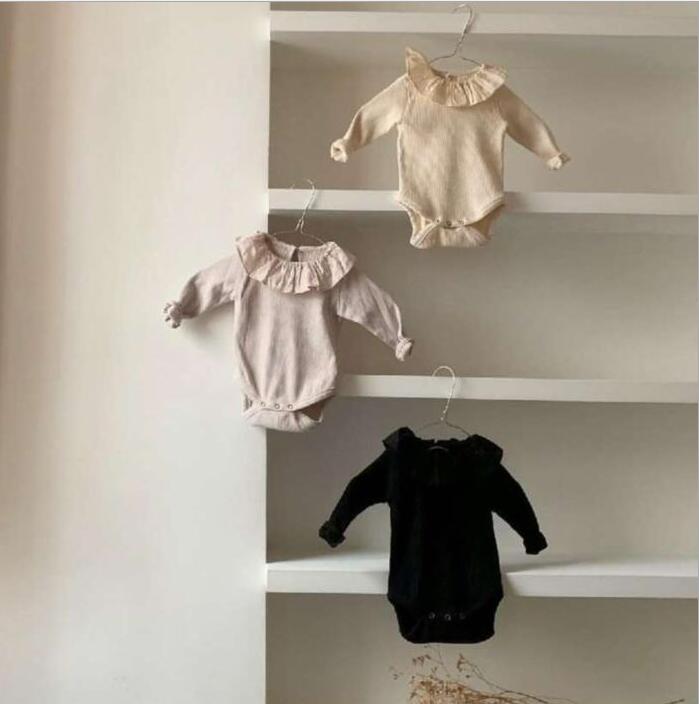 Baby Meisjes Jongens Geribbelde Romper Katoen Herfst Babys Jumpsuits 6-24 Maand QH920