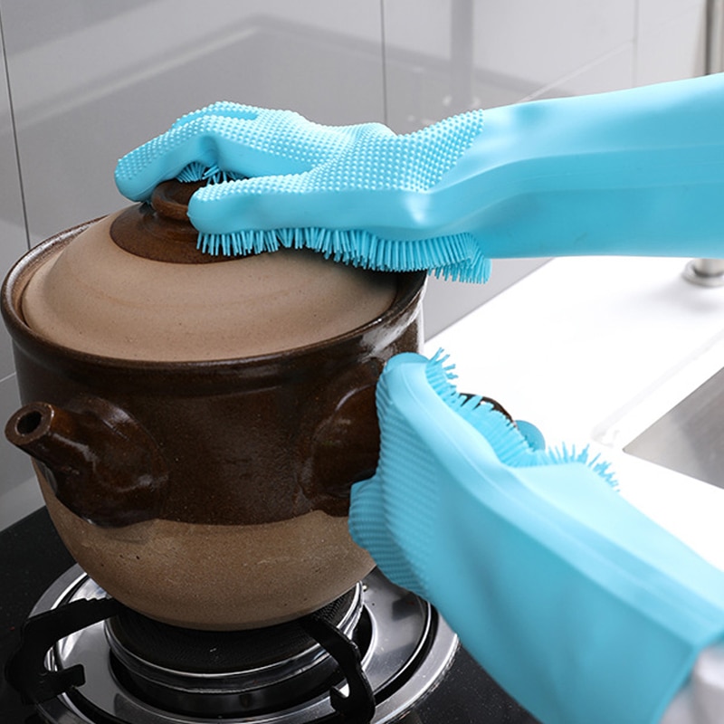 2 Stks/paar Siliconen Afwassen Handschoenen Magic Kitchen Cleaning Handschoenen Huishouden Hittebestendige Rubber Handschoenen Voor Koken En Schoon