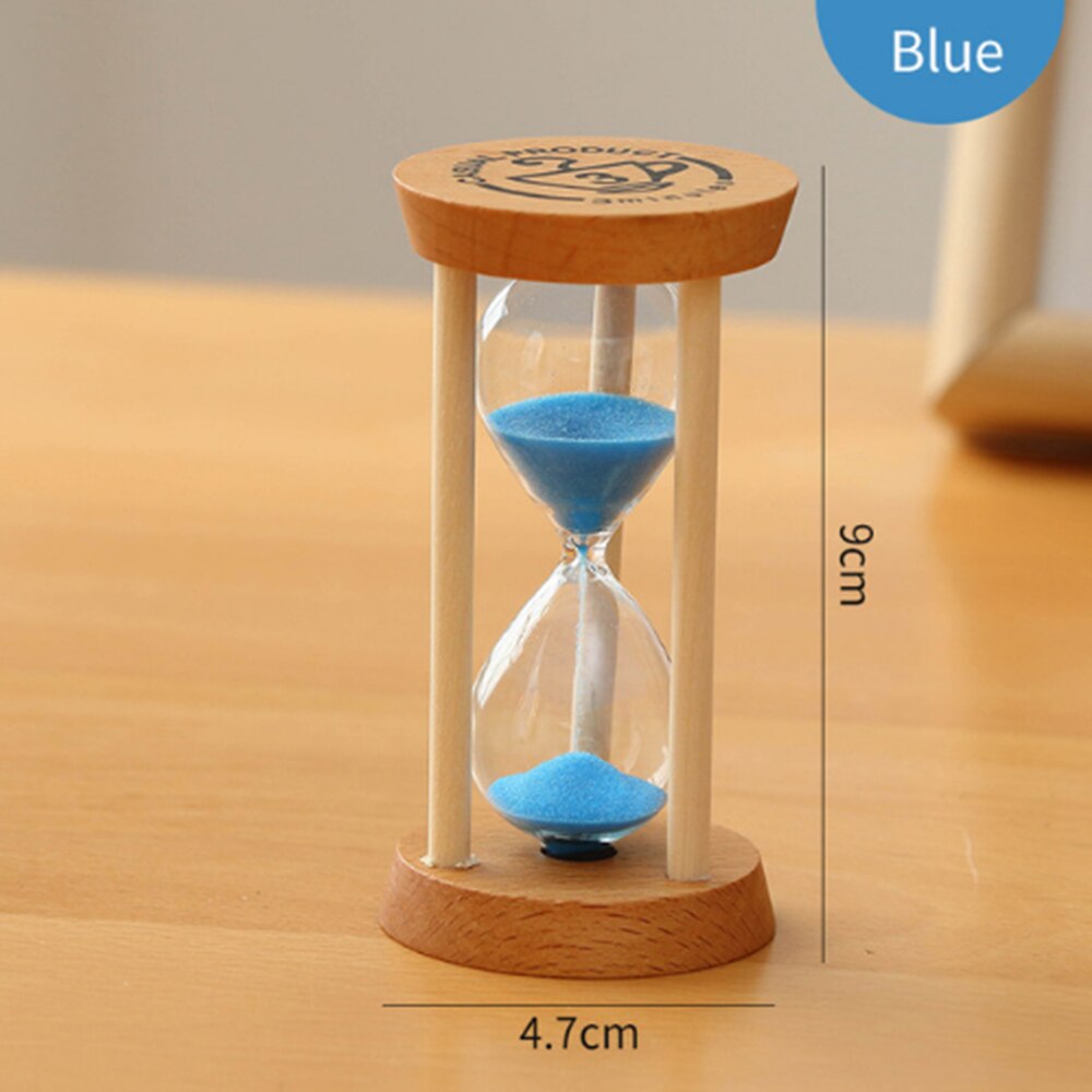 Hourglass Sand Timer 3 Minutes Sand Clock Round Watch Glass Wood Timer