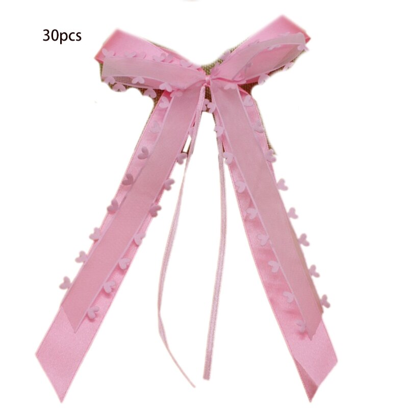 Nœuds d&#39;antenne de voiture de , blanc avec pompon, décoration de voiture, nœuds de mariage, ruban en Satin fait à la main pour voiture Au25 21: pink