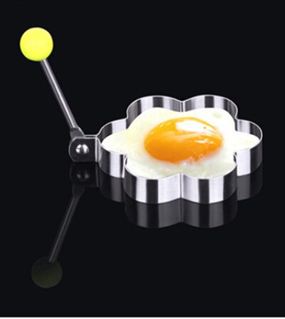 Æg form æg ring pandekage maker rustfri skimmel til stegte æg nonstick rustfrit stål stegte æg forme køkkenredskaber tilbehør: Blomst form
