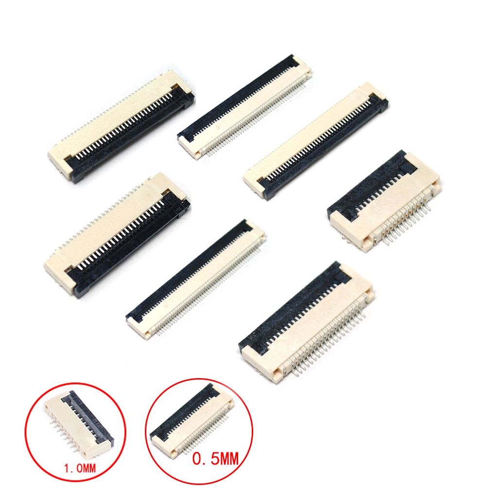 10 stks 0.5mm/1mm Pitch Onder Clamshell Socket FPC FFC Platte Kabel Connector 4 P 5 P 6 P 8 P 10 P 12 P 14 P 16 P 20 P 22 P 24 P 30 P 34 P