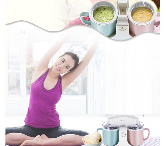 Ice Cream Machine Double Barrel Automatic DIY Frozen Fruit Milkshaker One-click Operation Handlless Easy Clean