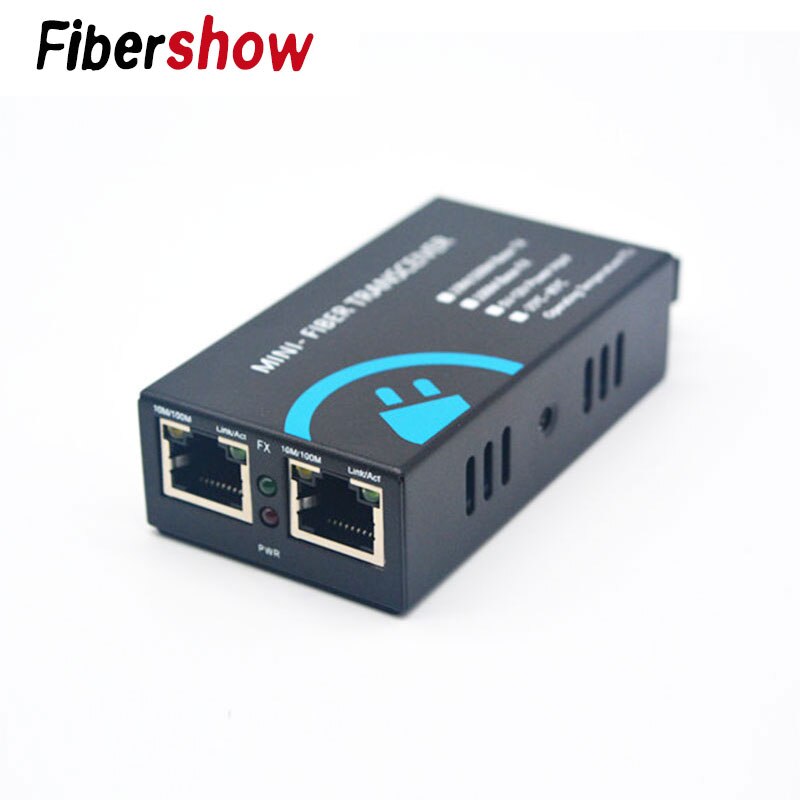 Media Converter 2 RJ45 1 SC 10/100M Fast Ethernet Switch Converter 20KM Ethernet mini Fiber Optical Single Mode fiber Port