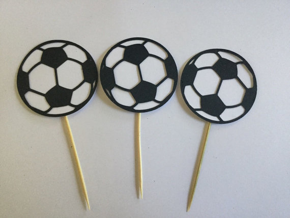 Verjaardag Voetbal Jongens Party Vier Doel voetbal team sport cupcake toppers Voedsel Picks toothpick24pcs