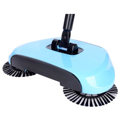 Stainless Steel Sweeping Machine Push Type Magic Broom Dustpan Handle Household Vacuum Cleaner Hand Push Sweeper Floor Robotic: blue