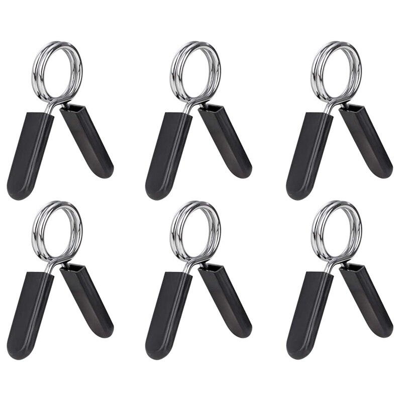 6 Pack 1 Inch (25 Mm) Barbell Clip Klemmen-Halter Lente Halsbanden Voor Standaard Gewicht Bar, werken, Krachttraining
