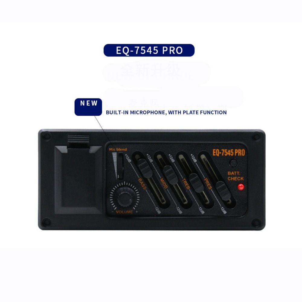 4-bands gitaar pick-up EQ 7545R equalizer tuner akoestische gitaar voorversterker versterker gitaaraccessoire verstelbare EQ equalizer