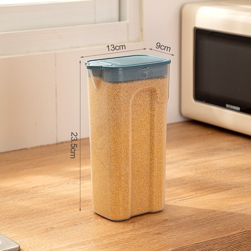 Tarro sellado transparente para cocina, caja de almacenamiento de cereales y granos para el hogar, organizador de latas herméticas, contenedor clasificado a granel: Amarillo claro