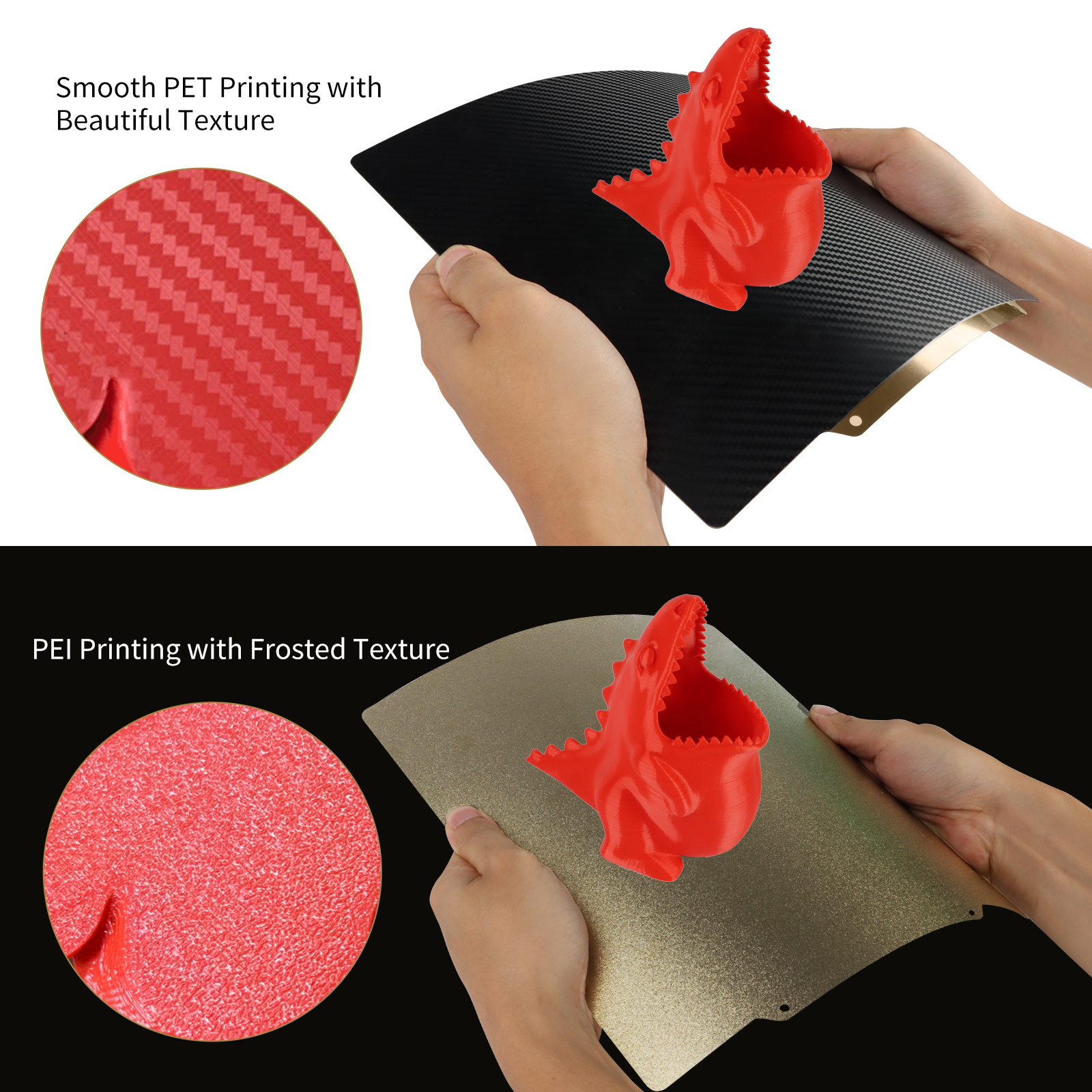 PEI Sheet 350x350mm Bed Build Plate with Smooth PET Textured PEI Magnetic Base for 3D Printer FYSETC Voron 2.4 Build Plate