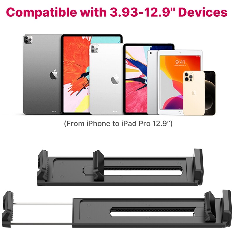Ulanzi U-Pad II Universal Tablet Smartphone Tripod Mount for iPad Air Pro Mini with 1/4 Screw Cold Shoe for Microphone LED Light