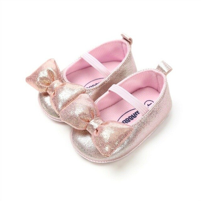 Baby Meisje Prinses Schoenen Soft Sole Crib Lederen Schoenen Kid Peuter Wedding Party Grote Strik Eerste Wandelaars Prewalker 0-18M: Roze / 0-6 months
