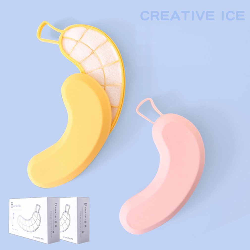 Silikone isterning form banan formet med låg is bakke skimmel budding skimmel fest bar koldt værktøj køkken gadget