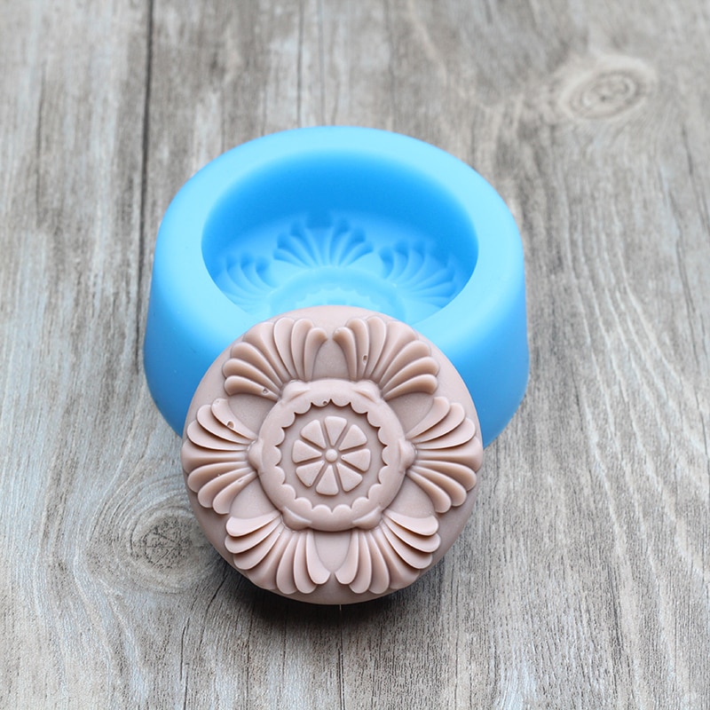 Nicole Silicone Soap Mold Round with Embossed Pattern for Natural Handmade Craft Resin Clay Chocolate Candy Mould