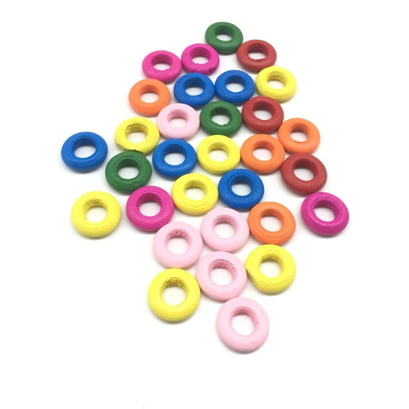 Houten Dreadlock Kraal 20 stks Mix Kleur Dreadlock Manchetten Kralen-Dread Haar Kralen 7mm Gat Houten Haar dreadlocks kralen Kleurrijke