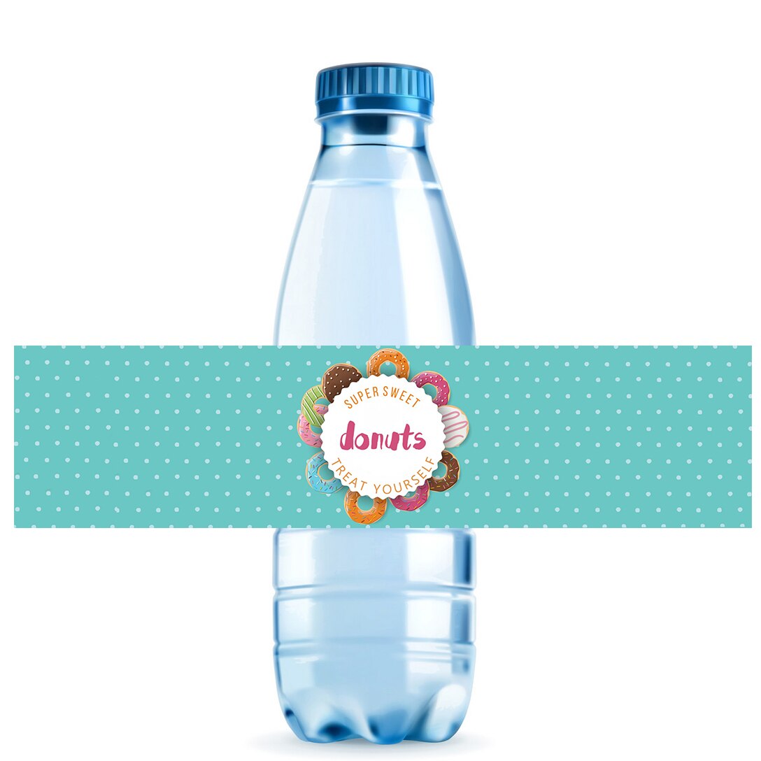 10pcs Donut Party Bottle Stickers Birthday Donut Grow Up Sweet Happy Birthday DIY Decoration Label Stickers Party Favor Packing