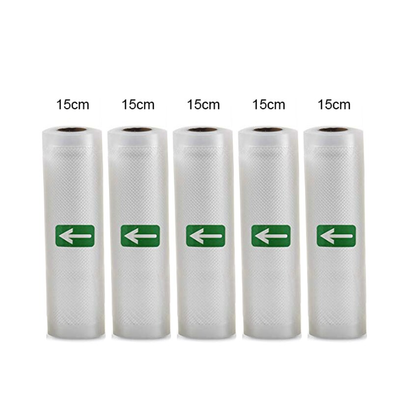 5 rolek/2 rolki Lot do kuchni do jedzenia worek próżniowy torby do przechowywania uszczelniacz próżniowy żywności zachować 12 + 15 + 20 + 25 + 28cm * 500cm: 15cm 5pcs