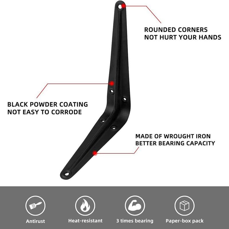 20 Shelf Brackets, Heavy-Duty Corner L-Shaped Bracket Decorative Brackets for Hanging, Metal Shelf Brackets