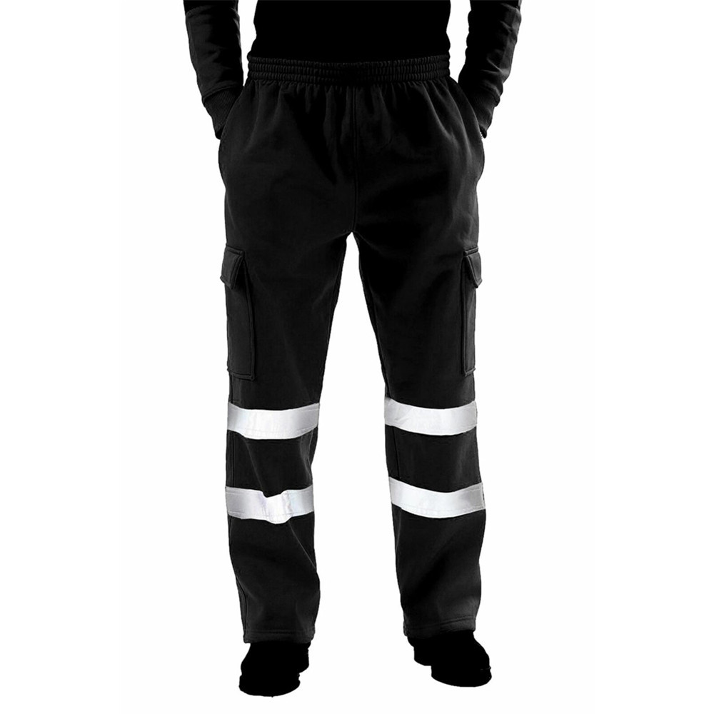 Ropa de trabajo informal de otoño para hombre, pantalones con banda en el tobillo con rayas reflectantes, novedad de 2023: M / Verde