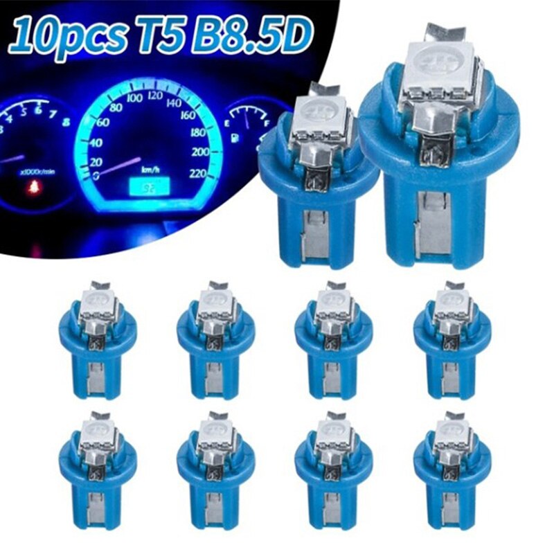 10 stk  t5 b8 5 1 smd ledet bilindikatorlys midterkonsol instrumentlys biltilbehør