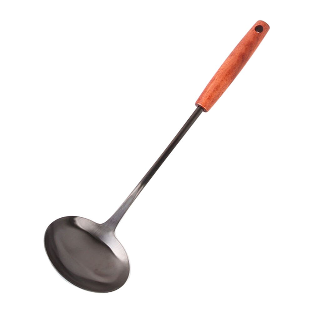 Långhandtag soppslev sked turner vägghängande bärbar rostfritt stål non-stick handtag turner/slev köksredskap: Slev