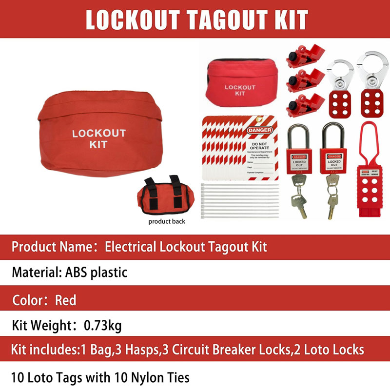 Electrical Lockout Tagout Kit - Universal Circuit Breaker Lock, Loto Tags, Loto Locks Set (2 Keys Per Lock) for Safe Electrical