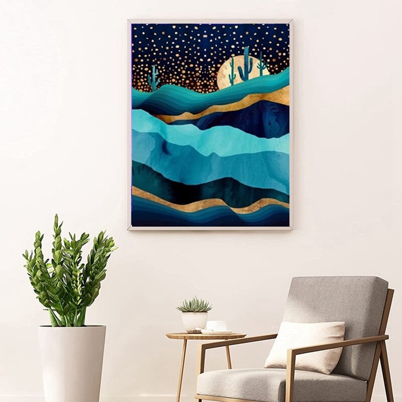 Diamond Painting Kit, DIY 5D Diamond Art Painting,Abstract Scenery Paint for Home Wall Decor (11.81 x 15.75 In)