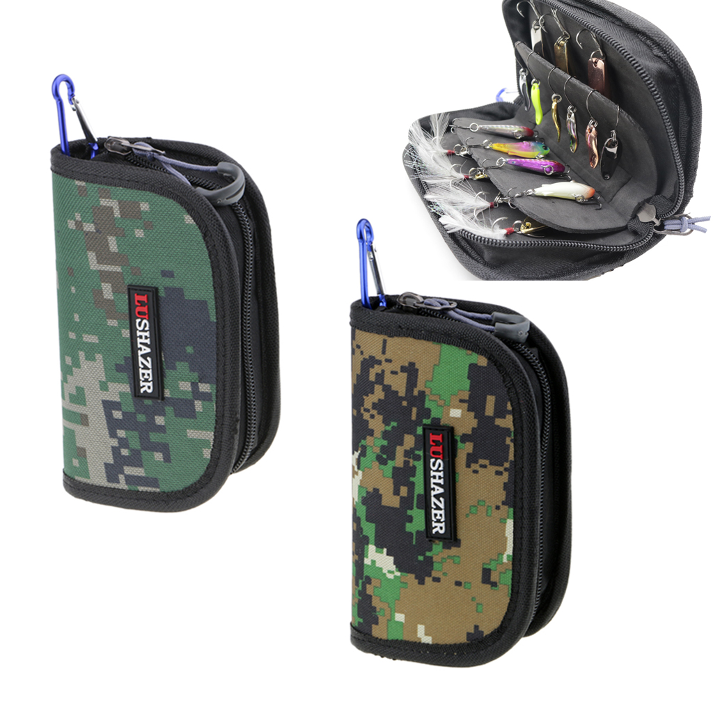 Multi-Purpose Durable Fishing Spoon Lures Tackle Bag Case Spinner Box Waterproof Attach to Vest Backpack Nylon Fabric Spoon Bag