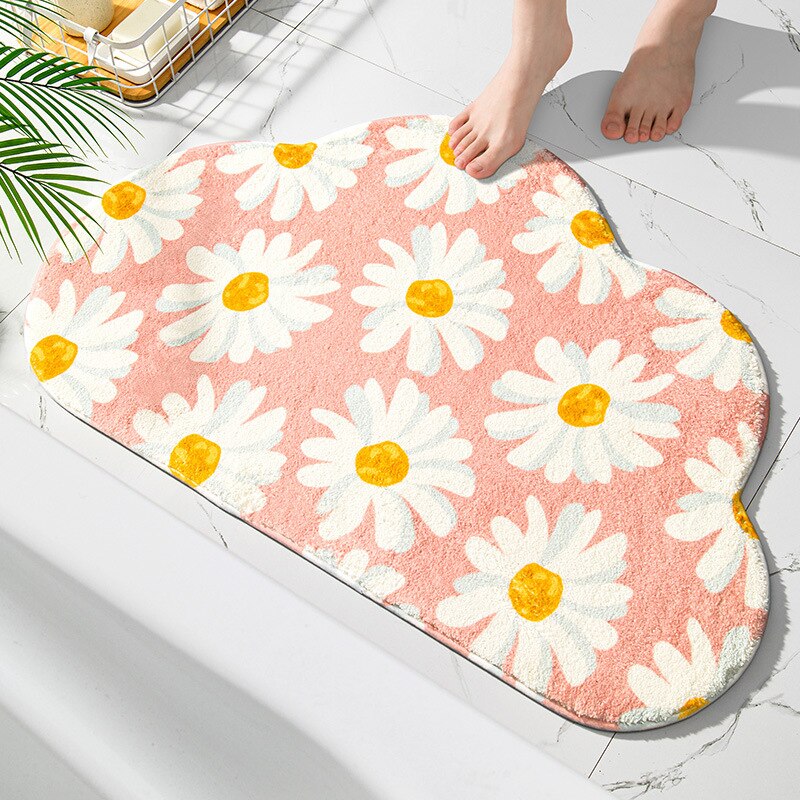 Anti Slip Mat For Bathroom Super Absorbent Floor Mat Quick Waterproof Bath Cat Rug Doo Bathroom Door Absorbent Non-Slip Foot Pad: Yellow