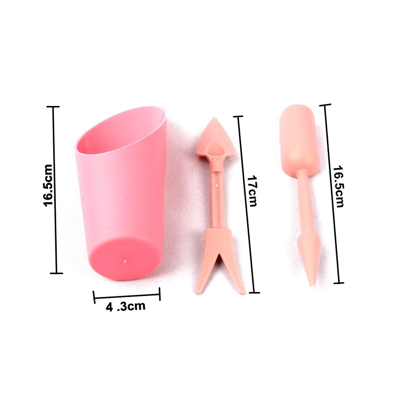 Mini Pot de semis en plastique rose/bleu, 2 ensembles, Mini matériel de jardinage de