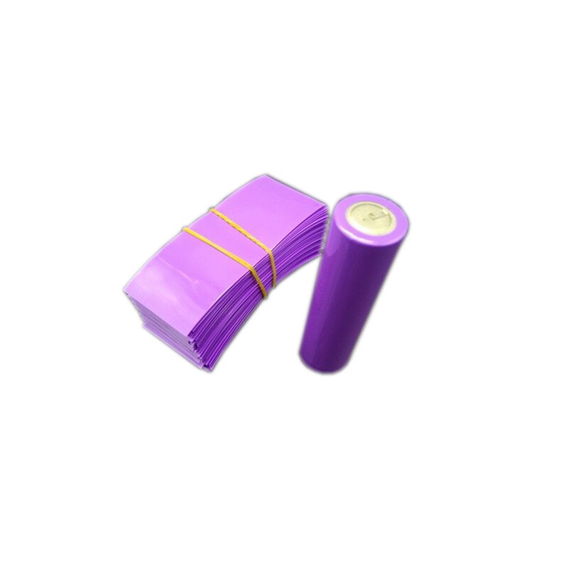 100Pcs 18650 Lithium Battery Heat Shrinkable Sleeve Battery Cover Skin Pvc Heat Shrinkable Film Shrink Tube: PURPLEx100pcs